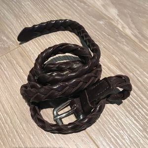 Brown thin leather belt - wears 30-36